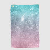 Aqua blauw Roze ombre zee sterrenstelsel abstract Golfhanddoek (Voorkant)