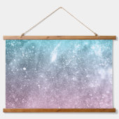 Aqua blauw Roze ombre zee sterrenstelsel abstract Hangend Wandkleed (Voorkant)