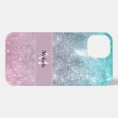 Aqua blauw Roze ombre zee sterrenstelsel abstract  iPhone Hoesje (Achterkant horizontaal)