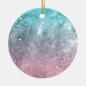 Aqua blauw Roze ombre zee sterrenstelsel abstract Keramisch Ornament (Voorkant)