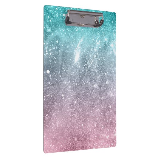 Aqua blauw Roze ombre zee sterrenstelsel abstract Klembord (Rechts)