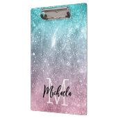 Aqua blauw Roze ombre zee sterrenstelsel abstract  Klembord (Links)