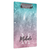 Aqua blauw Roze ombre zee sterrenstelsel abstract  Klembord (Rechts)