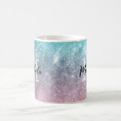 Aqua blauw Roze ombre zee sterrenstelsel abstract  Koffiemok (Center)