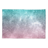 Aqua blauw Roze ombre zee sterrenstelsel abstract  Kussensloop (Achterkant)