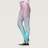 Aqua blauw Roze ombre zee sterrenstelsel abstract Leggings (Links)