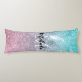 Aqua blauw Roze ombre zee sterrenstelsel abstract  Lichaamskussen (Voorkant)