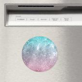 Aqua blauw Roze ombre zee sterrenstelsel abstract Magneet (Insitu (Vaatwasser))