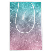 Aqua blauw Roze ombre zee sterrenstelsel abstract Medium Cadeauzakje (Voorkant)