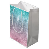 Aqua blauw Roze ombre zee sterrenstelsel abstract Medium Cadeauzakje (Achterkant Gekanteld)