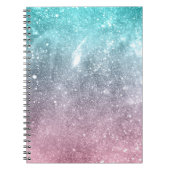 Aqua blauw Roze ombre zee sterrenstelsel abstract Notitieboek (Voorkant)