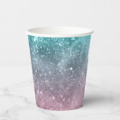 Aqua blauw Roze ombre zee sterrenstelsel abstract Papieren Bekers (Voorkant)