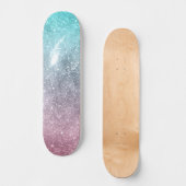 Aqua blauw Roze ombre zee sterrenstelsel abstract Persoonlijk Skateboard (Voorkant)