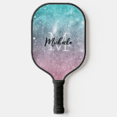 Aqua blauw Roze ombre zee sterrenstelsel abstract  Pickleball Paddle (Voorkant)
