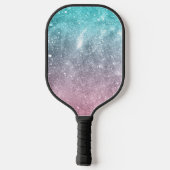 Aqua blauw Roze ombre zee sterrenstelsel abstract  Pickleball Paddle (Achterkant)
