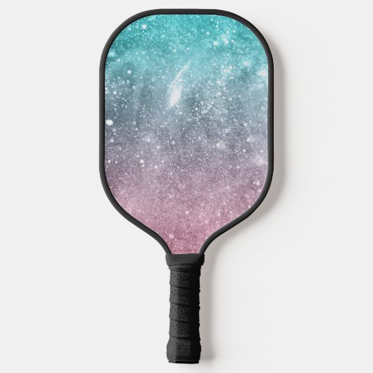 Aqua blauw Roze ombre zee sterrenstelsel abstract  Pickleball Paddle (Achterkant)