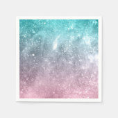 Aqua blauw Roze ombre zee sterrenstelsel abstract Servet (Voorkant)