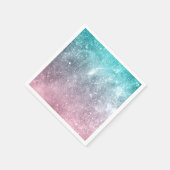 Aqua blauw Roze ombre zee sterrenstelsel abstract Servet (Hoek)