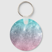 Aqua blauw Roze ombre zee sterrenstelsel abstract Sleutelhanger (Voorkant)
