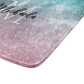 Aqua blauw Roze ombre zee sterrenstelsel abstract  Snijplank (Hoek)