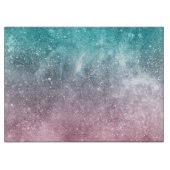 Aqua blauw Roze ombre zee sterrenstelsel abstract Snijplank (Voorkant)