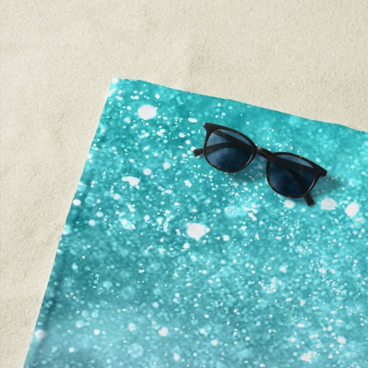 Aqua blauw Roze ombre zee sterrenstelsel abstract  Strandlaken (In situ)