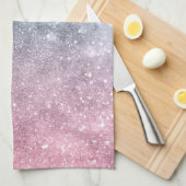 Aqua blauw Roze ombre zee sterrenstelsel abstract Theedoek (Quarter Fold)