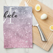 Aqua blauw Roze ombre zee sterrenstelsel abstract  Theedoek (Quarter Fold)