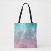 Aqua blauw Roze ombre zee sterrenstelsel abstract Tote Bag (Voorkant)