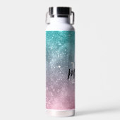 Aqua blauw Roze ombre zee sterrenstelsel abstract  Waterfles (Voorkant)