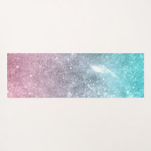Aqua blauw Roze ombre zee sterrenstelsel abstract Yogamat (Achterkant (horizontaal))