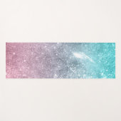 Aqua blauw Roze ombre zee sterrenstelsel abstract Yogamat (Voorkant (horizontaal))