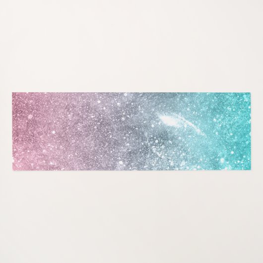 Aqua blauw Roze ombre zee sterrenstelsel abstract  Yogamat (Achterkant (horizontaal))