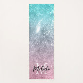 Aqua blauw Roze ombre zee sterrenstelsel abstract Yogamat (Voorkant)