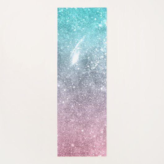 Aqua blauw Roze ombre zee sterrenstelsel abstract  Yogamat (Achterkant)