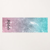 Aqua blauw Roze ombre zee sterrenstelsel abstract Yogamat (Voorkant (horizontaal))