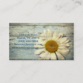 Aqua Blauw Schuur Hout Wit Daisy Bloemist Visitekaartje (Achterkant)
