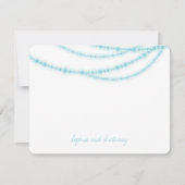 Aqua Blauw Stijlvolle Sprankelende Lichten Foto Br Bedankkaart (Voorkant)