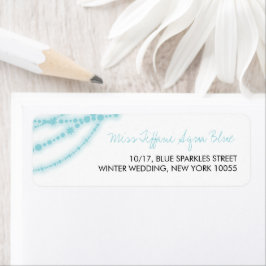 Aqua Blauw Stijlvolle Sprankelende Lichten Klassie Etiket