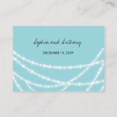 Aqua Blauw Stijlvolle Sprankelende Lichten Klassie Plaatskaartje (Achterkant)