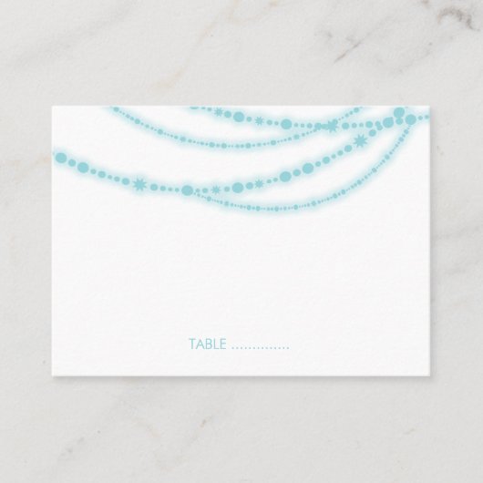 Aqua Blauw Stijlvolle Sprankelende Lichten Klassie Plaatskaartje (Voorkant)