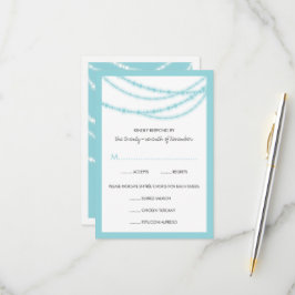 Aqua Blauw Stijlvolle Sprankelende Lichten Klassie RSVP Kaartje