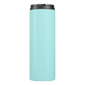 Aqua Blauw Teal Moderne Script Meisjesachtig Monog Thermosbeker (Achterkant)