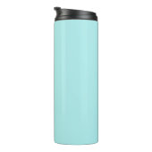 Aqua Blauw Teal Moderne Script Meisjesachtig Monog Thermosbeker (Geroteerd rechts)