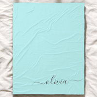 Aqua Blauw Teal Moderne Script Meisjesachtige Mono