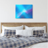 Aqua Blauw Violet Gloeiend Licht #1 Abstract Canva Canvas Afdruk (Insitu (Slaapkamer))