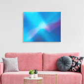 Aqua Blauw Violet Gloeiend Licht #1 Abstract Canva Canvas Afdruk (Insitu (Woonkamer))