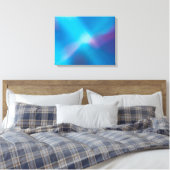 Aqua Blauw Violet Gloeiend Licht #1 Abstract Canva Canvas Afdruk (Insitu (Slaapkamer))