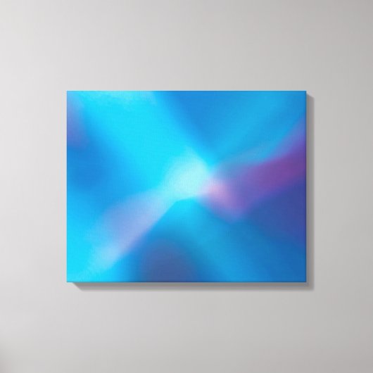 Aqua Blauw Violet Gloeiend Licht #1 Abstract Canva Canvas Afdruk (Voorkant)