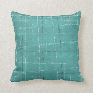 Aqua blauw vlakpatroon kussen